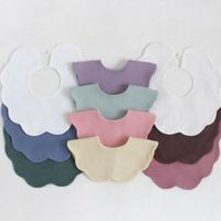 Bavoir unisexe JALBEBE pour bébé, en coton doux, simple couche, forme fleur, avec bouton-pression, écologique et antibactérien