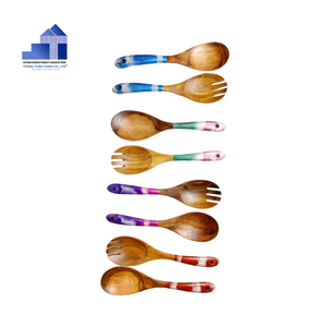 Cuillères en bois de teck, noyer et acacia du Vietnam pour la cuisine, ensemble d'ustensiles de cuisine, cuillère et fourchette, fabricant OEM, fabricant premium - Product Image 2