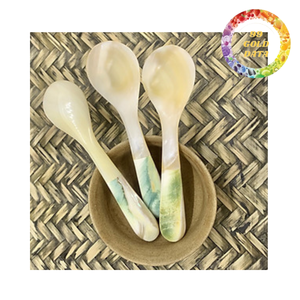 ช้อนเปลือกหอยมุกทำมือ สำหรับใช้ในครัว ใช้เสิร์ฟของหวาน และตกแต่งบ้าน - Product Image 1