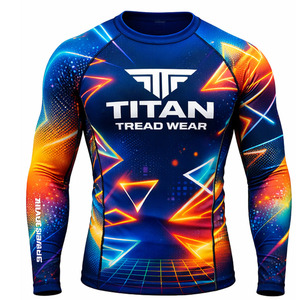 เสื้อแรชการ์ดผู้ชายที่ดีที่สุดสำหรับว่ายน้ำ เล่นเซิร์ฟ กีฬาชายหาด - ป้องกันรังสียูวี เป็นมิตรกับสิ่งแวดล้อม ต้านเชื้อแบคทีเรีย แห้งเร็ว แขนยาวเต็มตัว - Product Image 1