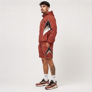 Ensemble de survêtement coupe-vent pour homme, veste à capuche confortable et short assorti, tenue respirante pour le sport et la remise en forme - Product Image 3
