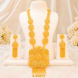 Designer Ethnic Zircon Jewelry Set <b>Long</b> Pendant <b>Earrings</b> <b>Silver</b> Plated Engagement Anniversary Wedding Collection A-63078 - Product Image 5