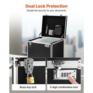 Valigetta Portatile 15.6 X 12.6 X 15 Pollici con Chiusura Interna e Manico Telescopico per Archiviazione Documenti e Scatole Multimediali - Product Image 2