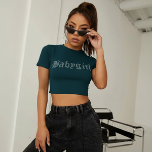 Women's <b>Crop</b> Tee 100% Cotton Short Sleeve <b>Top</b> Selling New Fashion Summer Casual Street Style - Product Image 2