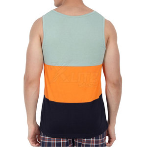 Débardeur de sport pour homme en mélange polyester/coton tricoté respirant, idéal pour l'entraînement estival et le quotidien - Product Image 4