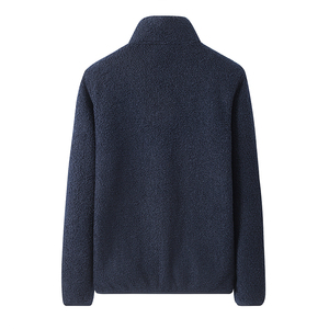 Chaqueta de lana con cremallera para hombre, cuello alto, forro sherpa, abrigo de invierno - Product Image 3