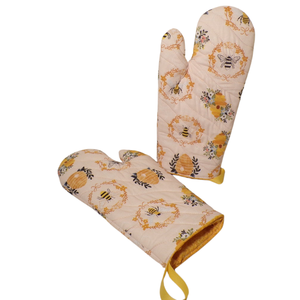 Sublimation Printed Oven Mitt Linen Blank Cotton Lining Silicone Surface Oven Glove Protective Heat Insulated <b>Kitchenware</b> White - Product Image 3