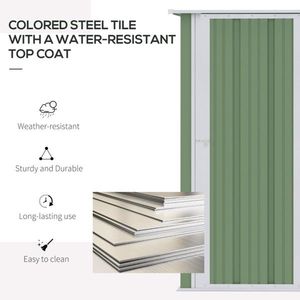 Casetta da Giardino in Metallo Verde 5x3 per Esterni, Armadio Porta Attrezzi per un Efficiente Stoccaggio - Product Image 4