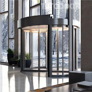 <span class=keywords><strong>Porte</strong></span> tournante automatique au design moderne pour hôtels : verre trempé imperméable avec surface finie haut <span class=keywords><strong>de</strong></span> gamme pour entrée <span class=keywords><strong>de</strong></span> luxe - Product Image 2
