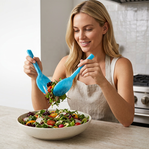 Blue Resin Gradient <b>Salad</b> Servers Two Piece Set Elegant Stylish Durable Dishwasher Safe <b>Salad</b> <b>Tools</b> - Product Image 1