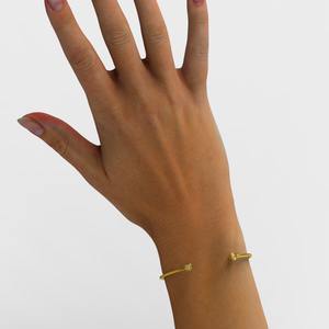 กำไลเพชรขอบบางเฉียบ ทองคำแท้ 14K กำไลเพชรเรียบหรู ของขวัญสุดหรูสำหรับเธอ วันเกิด งานแต่งงาน เครื่องประดับ - Product Image 6