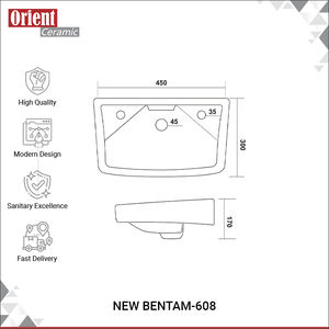 Lavabo de Cerámica Blanco de Diseño Moderno, Certificado ISO y CE, Suministro a Granel de Calidad Estándar - Product Image 3