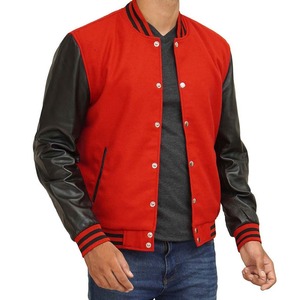 <b>Wool</b> Leather Sleeves Varsity Jacket For Men Factory Uniform High Quality Custom <b>Wool</b> Body Letterman Varsity Jacket - Product Image 3