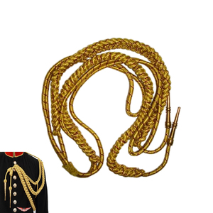 Aiguillette de cérémonie dorée, cordon d'aiguillette britannique, aiguillette dorée tressée métallique - Product Image 6