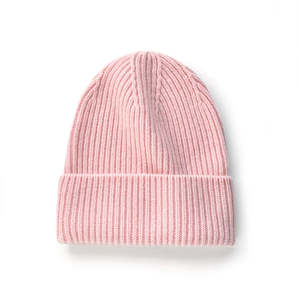 Customizable Heather Blue Rib Knit Cuffed <b>Beanie</b> Soft Stretch Winter <b>Hat</b> Custom Logo Factory Price Wholesale Unisex Cap 100% - Product Image 3
