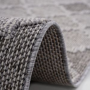 Tappeto interno/esterno 8x10 bianco/grigio Design a traliccio Versatile Set per l'arredamento della casa - Product Image 3