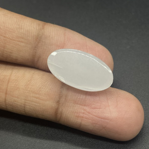 HAYAAT GEMS Piedra de Luna Blanca Natural Genuina de 13.30 Quilates, Corte Marquesa Cabujón, con Iridiscencia, de la India (Rajasthan) - Product Image 5