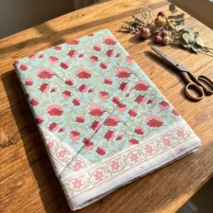 Tissu en coton 100% imprimé floral bleu clair, respirant et léger, pour chemises, kurtis et salwar pour hommes et femmes, vente en gros - Product Image 5
