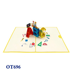 Meilleure Vente Carte Pop-Up Rentrée Scolaire Motif ABC pour Conception Personnalisée Artisanat en Papier Vente en Gros Vietnam pour Cadeau de Noël - Product Image 1