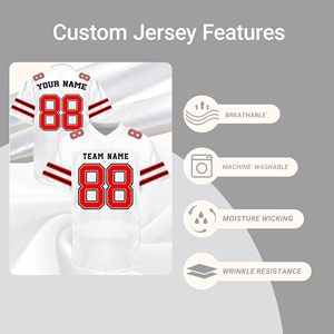 Maillot de football américain streetwear, fabricant, maille polyester, logo personnalisé, patch brodé, respirant, séchage rapide, tenue d'équipe - Product Image 6