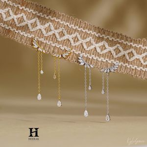 Marquise Cut Lab Grown Diamond Ear Climber <b>Earrings</b> 14K <b>Gold</b> Long Chain Pear <b>Dangle</b> Drop <b>Earring</b> - Product Image 6