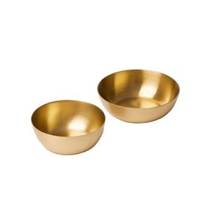 Elegante Tazón para Servir Frutas de Metal Ecológico y Personalizable, de Aluminio Fundido con Acabado Pulido Espejo y Dorado - Product Image 1