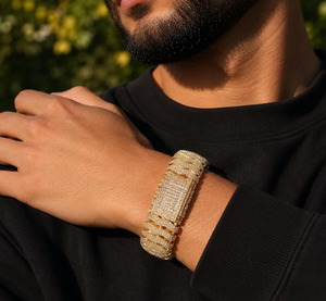 <b>Silver</b> Tone Iced Out Zircon Link <b>Bracelet</b> Double Row Cubic Zirconia Chain <b>Bangle</b> for Party Gift - Product Image 2