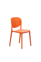 Silla de Comedor Contemporánea sin Brazos TM01, Respaldo de Malla Plástica |   Sillas Apilables de Polipropileno con Patas Metálicas de Lujo para Bistro, Restaurante y Hotel