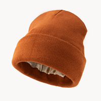 Bonnet d'hiver en tricot épais et extensible avec revers, doublé satin et soie, imprimé numériquement, pour hommes et femmes, motif original