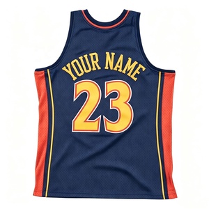 Camiseta de Baloncesto Personalizada Azul Marino y Naranja, Unisex, para Adultos, Sin Mangas, de Malla, con Impresión Sublimada, Nombre del Equipo, Número 23, Transpirable - Product Image 3
