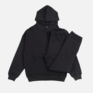 Conjunto de chándal de invierno para hombre con capucha y cremallera, estilo hip hop, con pedrería personalizada, efecto descolorido por el sol y lavado ácido, tipo jogger - Product Image 3