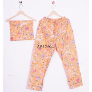 ชุดนอนผ้าฝ้ายแท้สำหรับผู้หญิง ลายพิมพ์ออร์แกนิค ชุดนอนหรูหรา คุณภาพสูง ชุดนอนสั่งทำพิเศษสำหรับผู้หญิง - Product Image 3