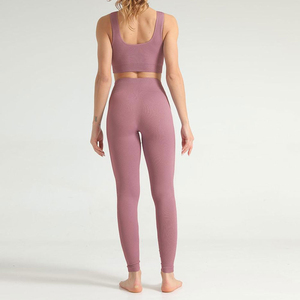 Meilleur design, impression personnalisée professionnelle, ensembles de yoga pour femmes, marque privée, à carreaux, 2 pièces, 100% polyester, léger, respirant - Product Image 4