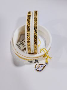 Brazalete de concha blanca de oro macizo de 22 quilates para mujer, joyería nupcial tradicional de Bengala, auténtico conjunto Shakha. - Product Image 5