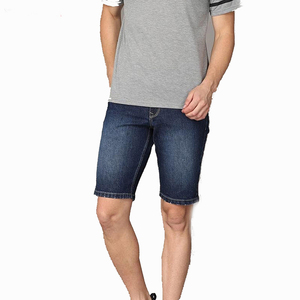 Shorts en jean pour hommes, qualité supérieure, style streetwear décontracté, denim foncé délavé, légers, vente en gros, fabrication et fournisseur - Product Image 4