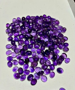 Ametyste violette naturelle traitée thermiquement, cabochon ovale calibré, pierre précieuse en vrac 10x12mm, vente en gros - Product Image 6