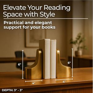 Porte-livres décoratifs modernes en métal réglables, écologiques et compatibles lave-vaisselle pour le bureau, la maison et la bibliothèque - Product Image 2
