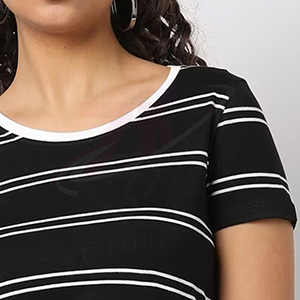 Camiseta de Algodón Lisa para Mujer, Corte Clásico, Tejido Transpirable y Suave, Estilo Casual para el Verano, Uso Diario, Estilo Minimalista y Limpio - Product Image 5