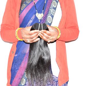 สั่งซื้อออนไลน์เลย  ผมแท้จากอินเดียแบบมัด  ผมตรง เงางาม  แบบทอผม  ไม่ผ่านการแปรรูปทางเคมี สีดำธรรมชาติ - Product Image 1