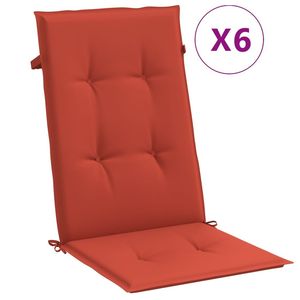 Ensemble de 6 coussins pour chaise haute, rouge mélangé, 100% polyester, pour usage extérieur - Product Image 2