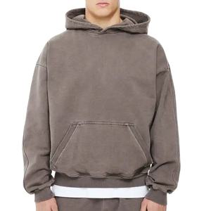Sweat-shirt à capuche oversize en molleton épais de qualité supérieure pour homme, avec logo personnalisé, épaules tombantes, en tissu French Terry - Product Image 2