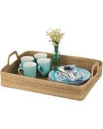 Nueva bandeja de decoración de ratán de moda para sala de estar, dormitorio, cocina, bandeja de ratán tejida a mano de alta calidad, jacinto de agua con asas - Product Image 3