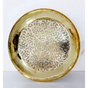 Plato de Servir de Cobre Hecho a Mano al por Mayor |   Plato de Cobre Auténtico de Oriente Medio, Apto para Alimentos, Plato Base de Cobre Sólido - Product Image 3