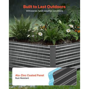 2 Pack Galvanized 6.67 X 3.35 X 1.51 ft <b>Rectangular</b> Metal Raised Garden Beds Outdoor Elevated <b>Planting</b> Flower <b>Pots</b> Planters - Product Image 5