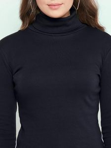 STELLAR <b>Turtle</b> <b>Neck</b> Quick Dry Casual Knitted Cotton Spandex Short <b>T</b>-<b>shirt</b> Full Anti-Wrinkle Breathable Women's Custom - Product Image 1