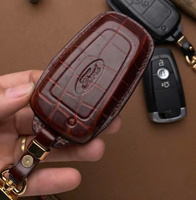 Offre Spéciale étui à clés de voiture en cuir personnalisé étui à clés en cuir fait à la main en utilisant pour Ford clé de voiture