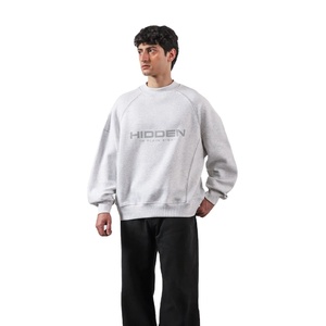 Sudadera de cuello redondo para hombre, de peso pesado, cómoda, de color sólido, personalizable y transpirable. - Product Image 1