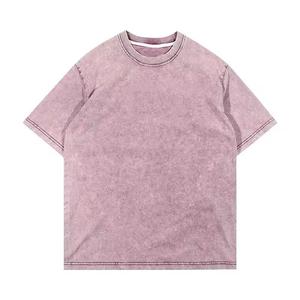 T-shirt Oversize Délavé à l'Acide 100% Coton Vintage, Col Rond, Manches Courtes, Streetwear Uni pour Homme - Product Image 2