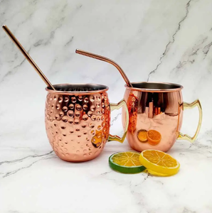 Tasses en cuivre massif martelé de style russe, vente en gros, tasses Moscow Mule, verres Moscow Mule en cuivre - Product Image 3