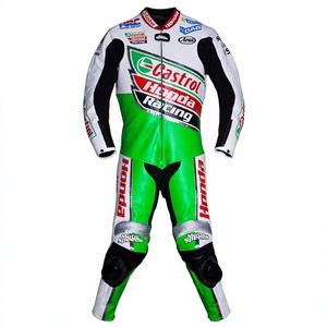 Traje de Motociclismo Colin Edwards Castrol Zonda WSBK de Cuero Vacuno/Canguro de 1 Pieza para Pilotos de Competición - Product Image 1